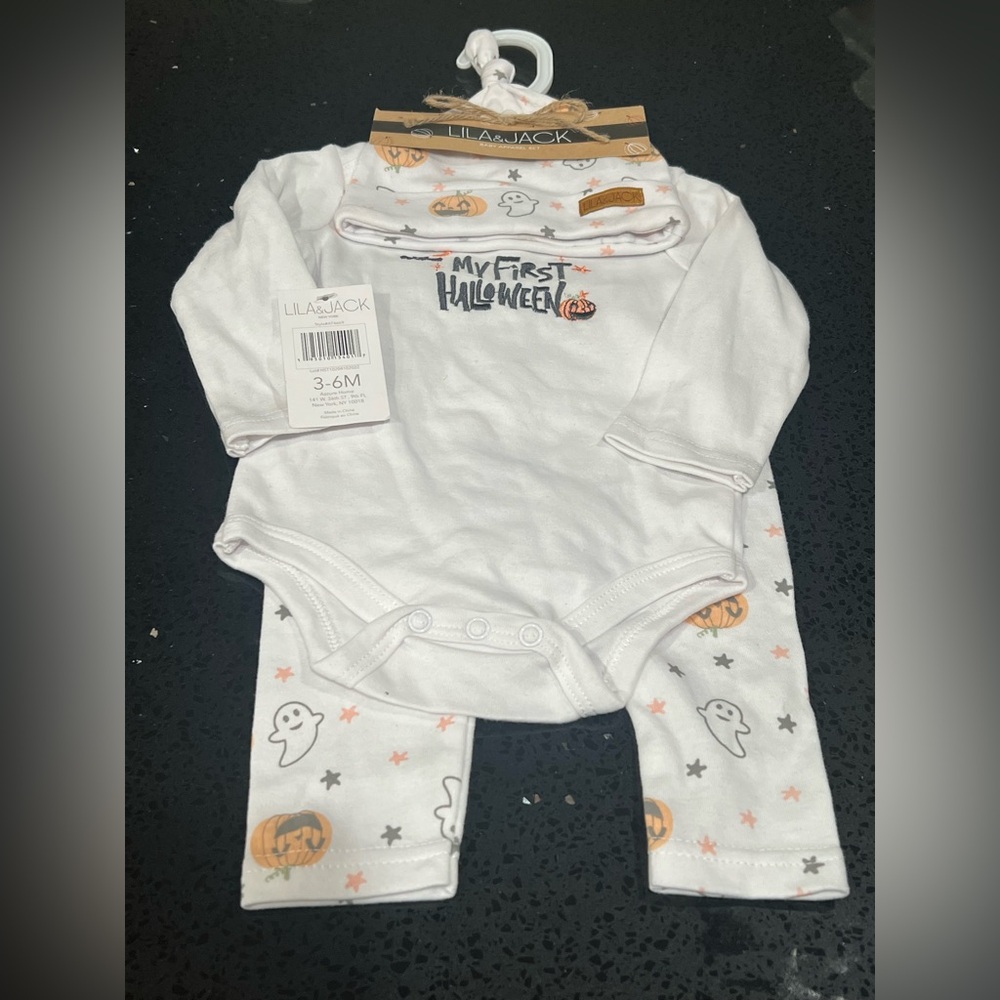 NWT Lila & Jack 3 piece set 3-6 months My First Halloween